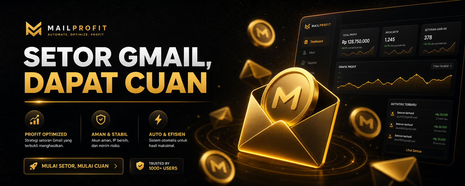 Setor Gmail, dapat cuan bersama JobGmail